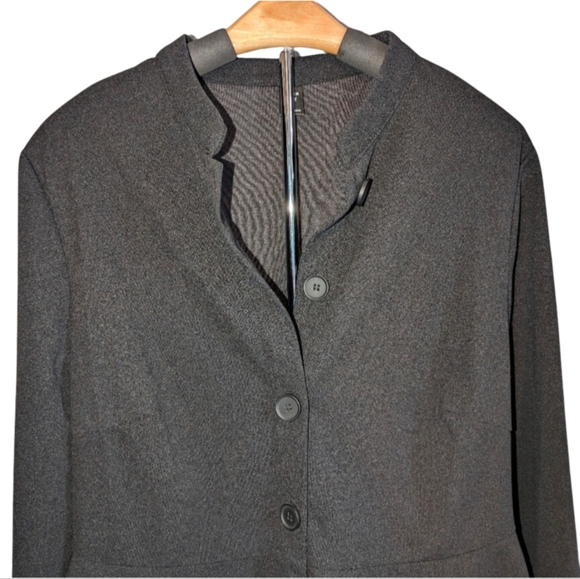 SHEIN Curve Blazer Blouse | Size XL | Lightweight Button-Up Jacket | Black - Picture 4 of 5